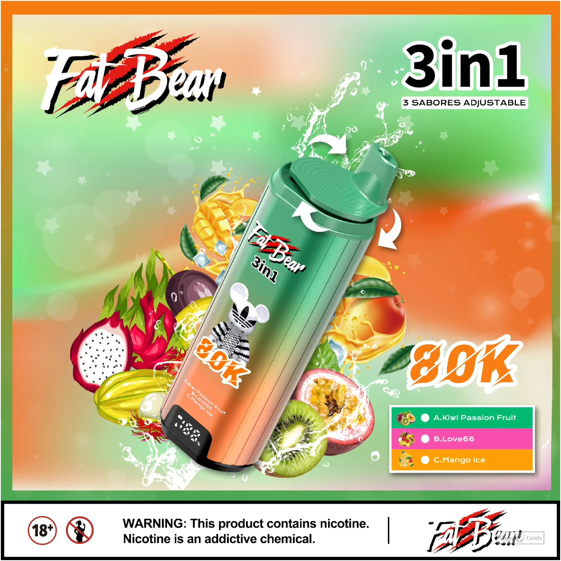 AIVONO Fat Bear 80000 80K Züge Einweg-Vape