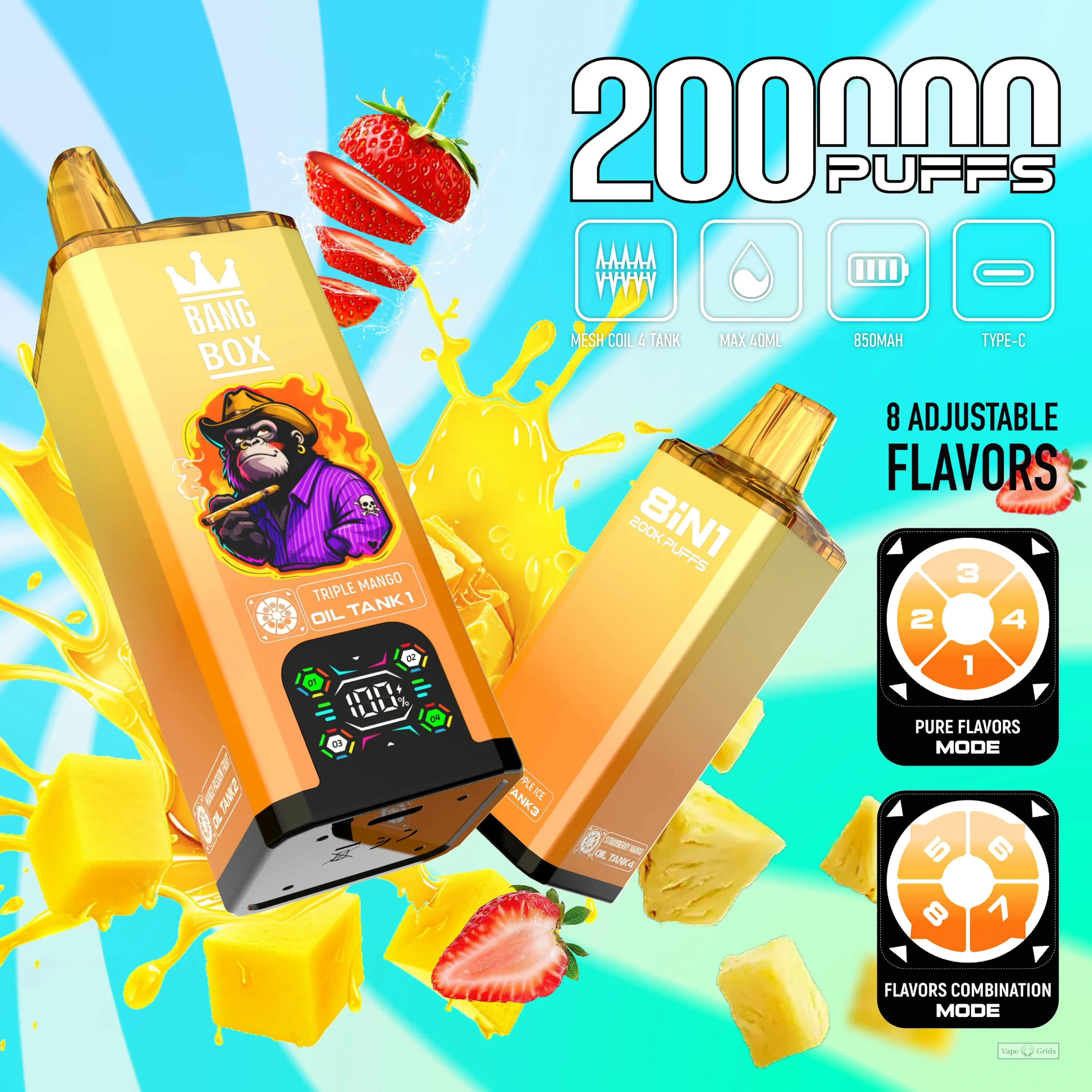 Bang Box 200000 200K Züge 8in1 Einweg-Vape