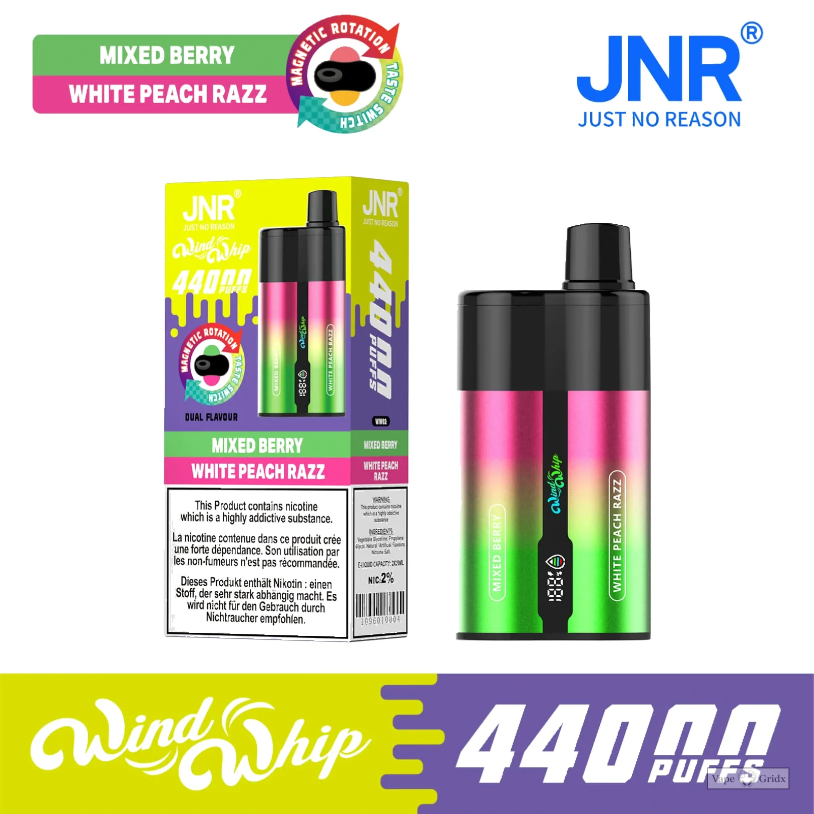 JNR Wind Whip 44000 44K Züge Einweg-Vape