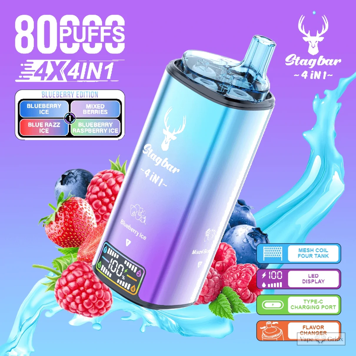 Stagbar 80000 80K Züge 4-in-1 Einweg-Vape