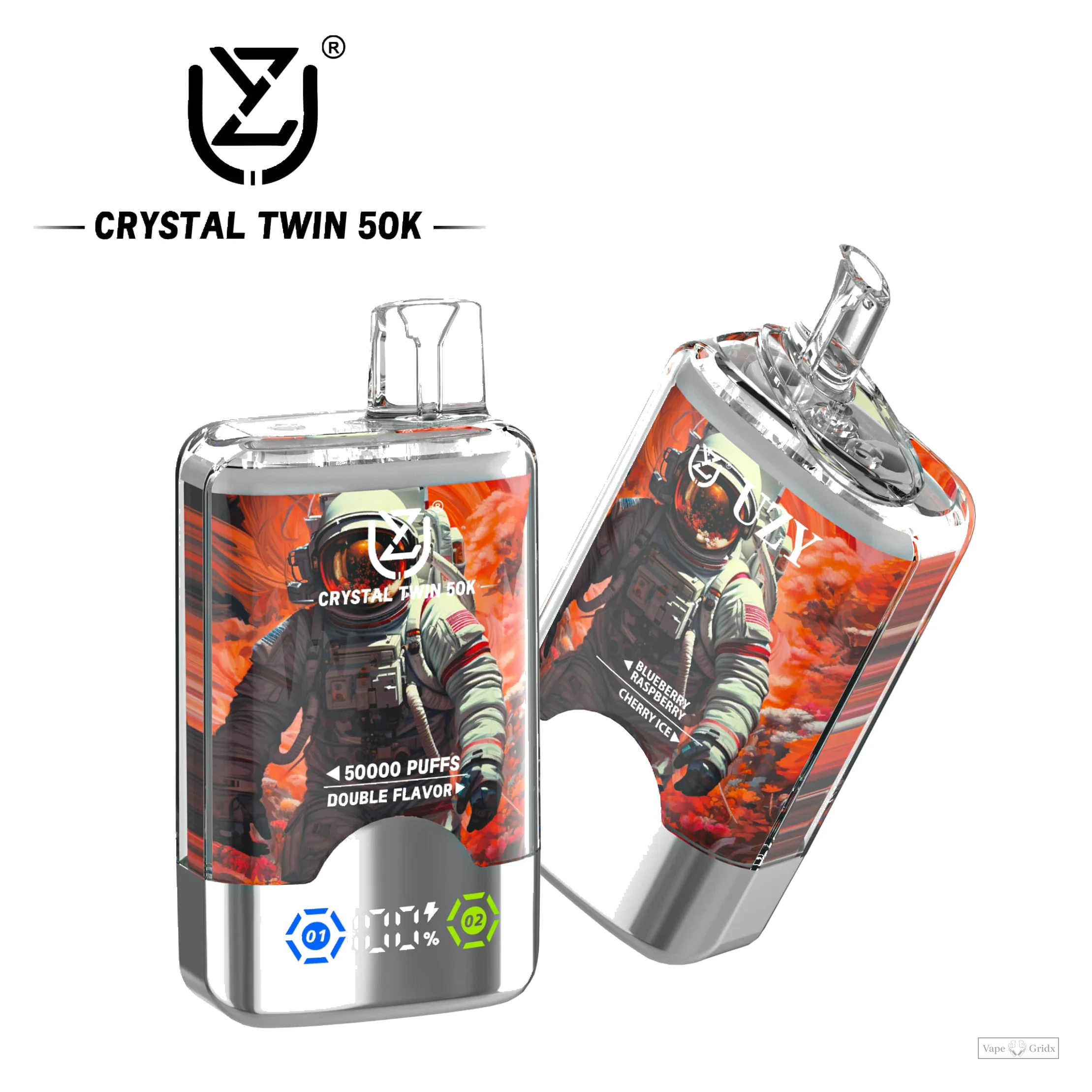 UZY Crystal Twin 50000 50K Züge Double Geschmack Einweg-Vape
