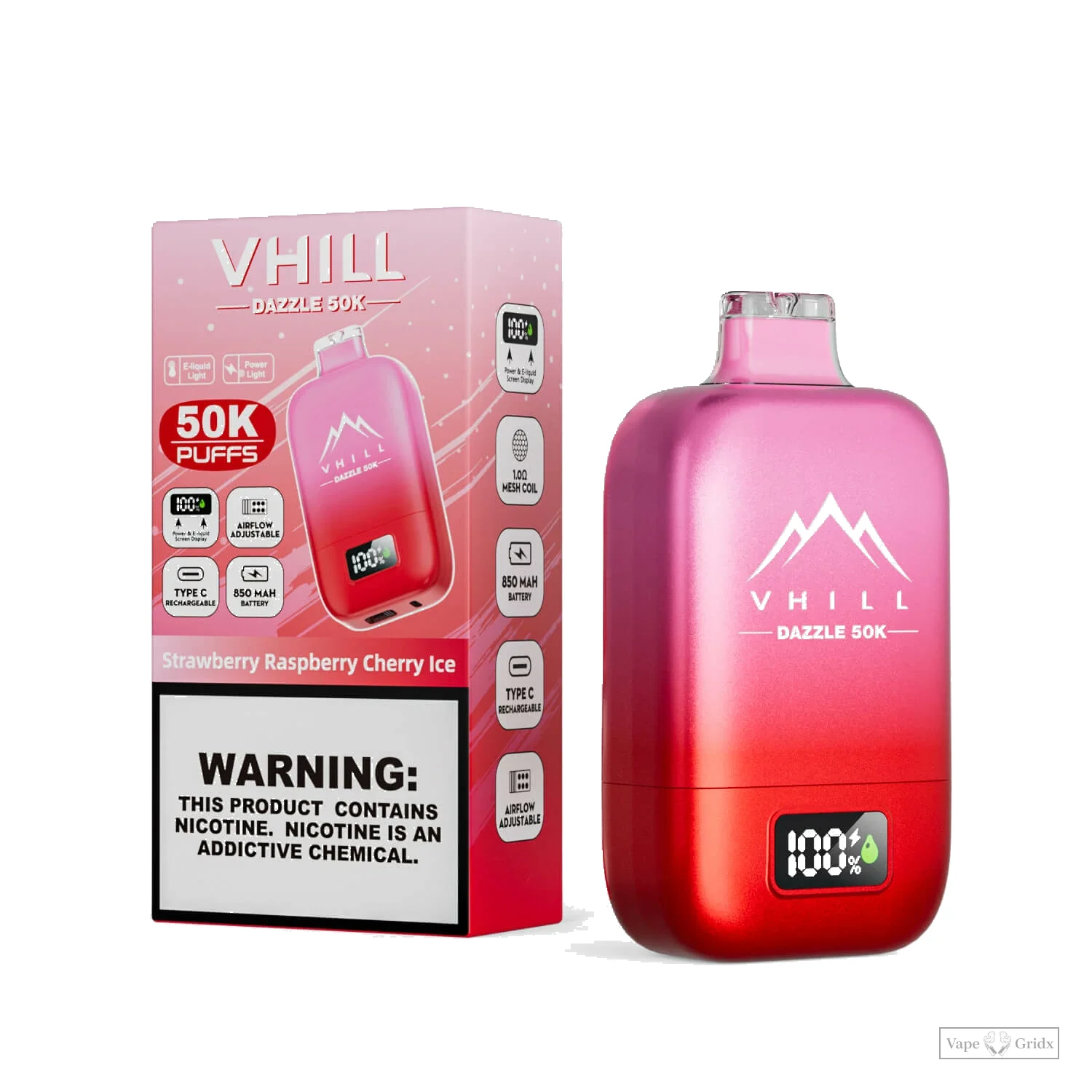 VHILL DAZZLE 50000 50K Züge LCD Screen Einweg-Vape
