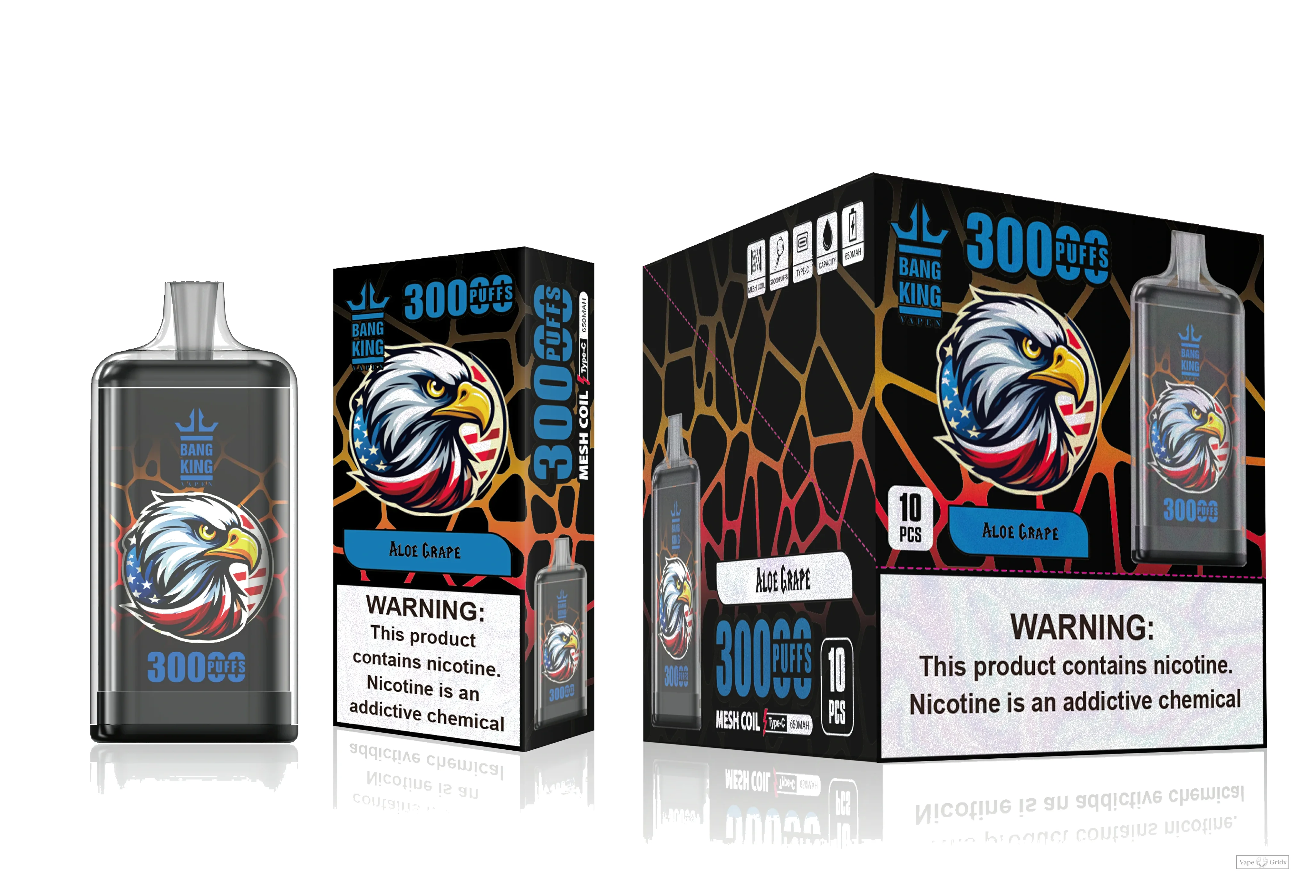 Bang King 30000 30K Züge Dual Mesh Einweg-Vape