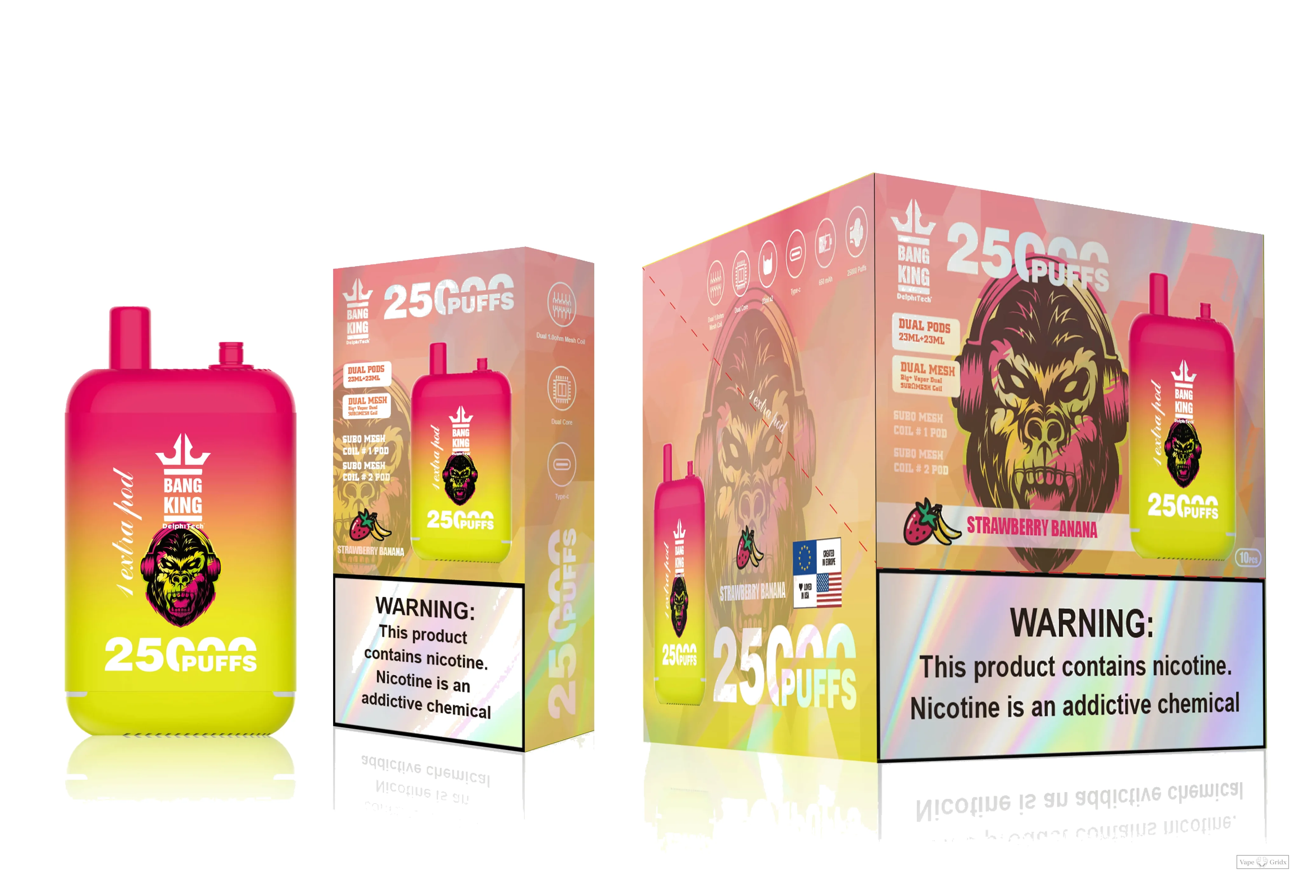 Bang King 25000 25K Züge Dual Pod Einweg-Vape